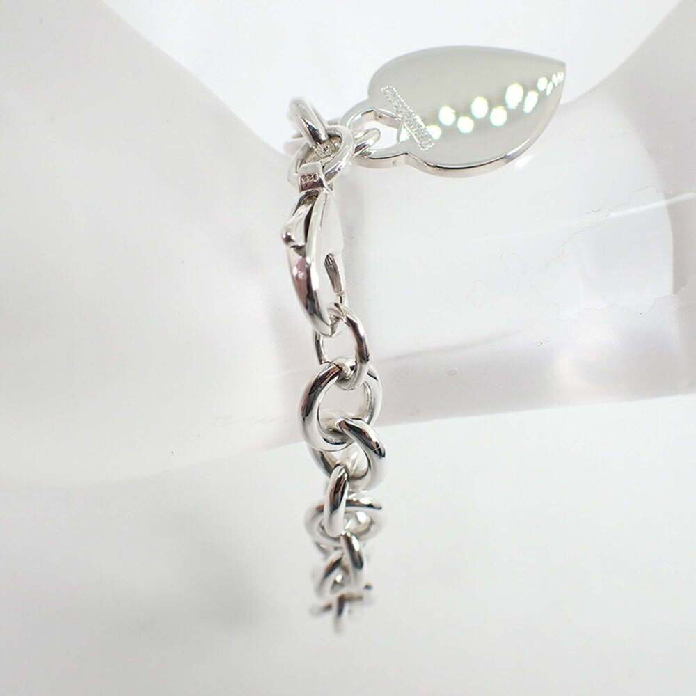 TIFFANY Authentic Silver Heart Charm Bracelet - Picture 3 of 10